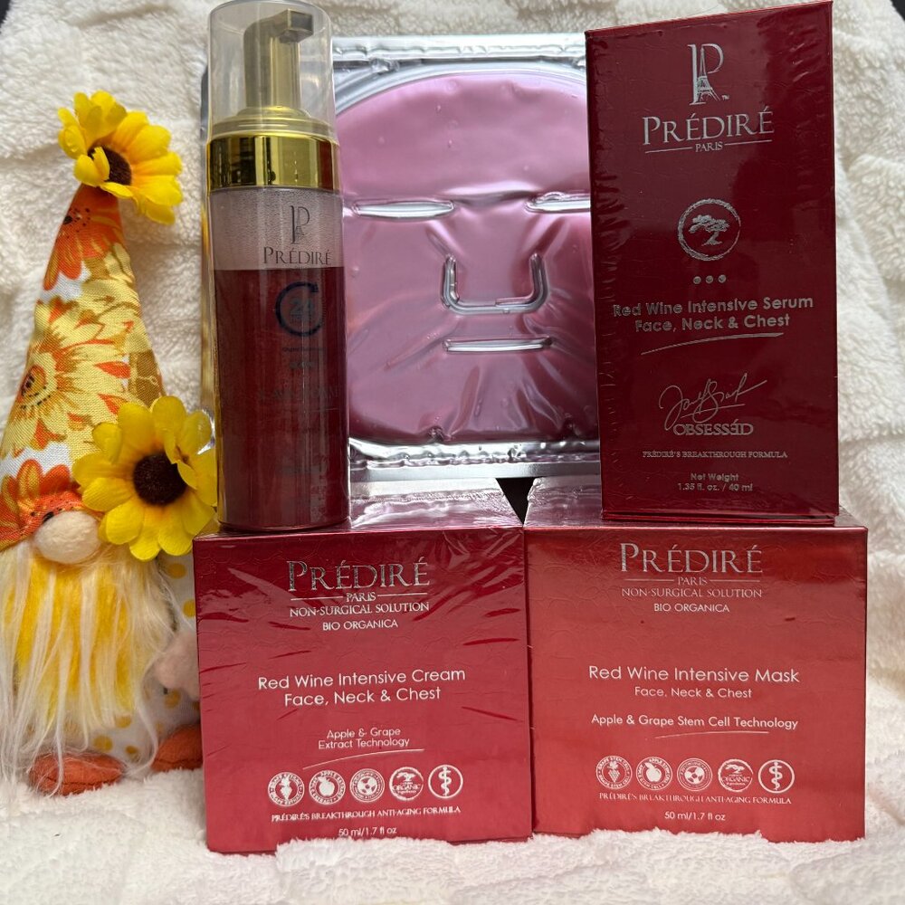 Bundle of 5 Red Wine Intensive for Face, Neck and Chest by Predire Paris
